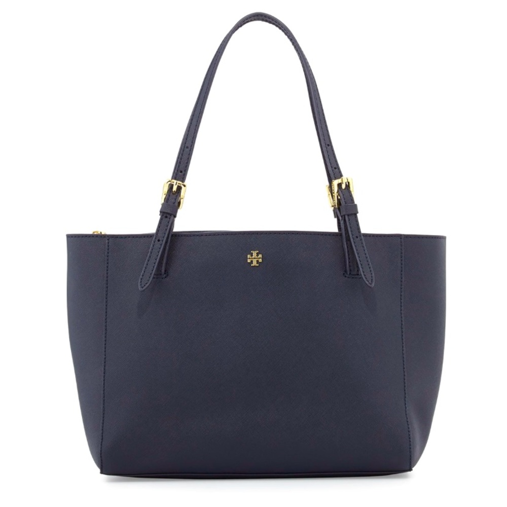 Tory Burch Leather Small Tote Navy